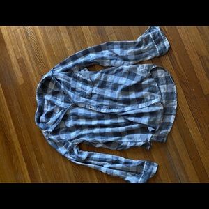 Grey and White flannel - size medium